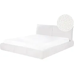 Wasserbett Bouclé VINAY 180 x 200 cm Weiß