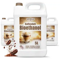 Bioethanol 96,6% 15L | Bio Alkohol Kaffeeduft 96,6% 3x5L | Bioethanol für Kamin, Tischkamin, Bioethanol Kamin | Bioethanol Kaffeeduft | Saubere Ve...