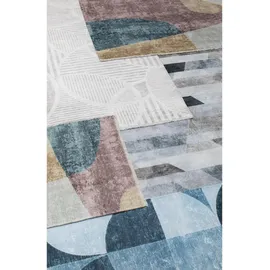 tesso living Kurzflor-Teppich, Blau, Textil, Abstrakt, Rechteckig, 80x215 cm rutschfest, Teppiche - Böden, Teppiche, Moderne Teppiche