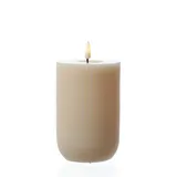 283 LED Kerze Mia Echtwachs mit Rillen H: 12,5cm D: 8cm creme