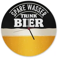 Speecheese Spare Wasser Trink Bier Wanduhr aus Alu Witzige