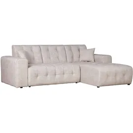 Home Affaire Ecksofa HOME AFFAIRE "Nosia L-Form", beige (creme), B:234cm H:85cm T:163cm, 100% Polyester, Sofas, Ecksofa, incl. 2 Zierkissen, mit feiner Steppung