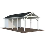 Palmako Carport Robert 23,1 m2 mit Geräteraum - weiß lackiert