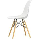 Vitra - Eames Plastic Side Chair DSW RE, Ahorn gelblich / weiß (Filzgleiter schwarz)