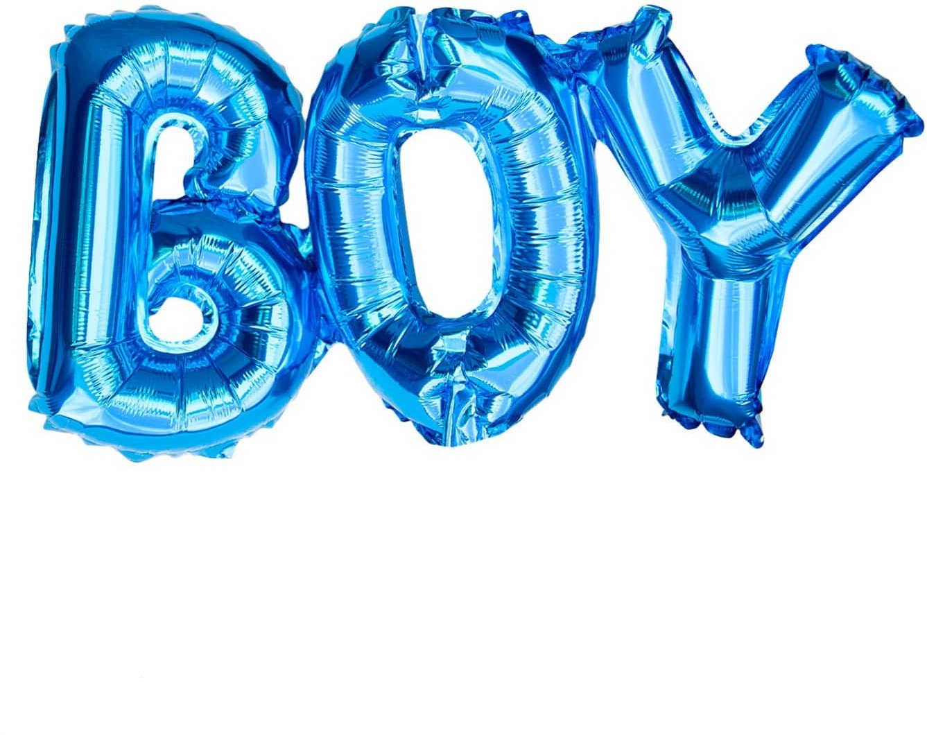Folien Luftballon Boy Schriftzug Folienballon für Baby Shower Party Geburt Junge - blau