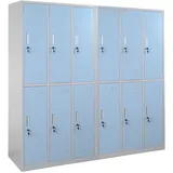 Mendler Schließfach Boston T829 12 Fächer blau