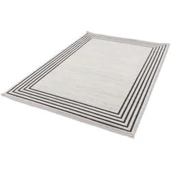 Teppich ASTRA "Vercelli 231/232 Kurzflorteppich", grau (anthrazit), B:133cm H:9mm L:190cm, Kunstfaser, Teppiche, Fransenteppich, 3-D Effekt, wollig weiche Oberfläche, mit Fransen, Wohnzimmer