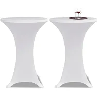 vidaXL Tischhusse Stretch Ø 60 cm Weiß 2er Set