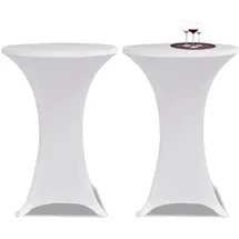 vidaXL Tischhusse Stretch Ø 60 cm Weiß 2er Set