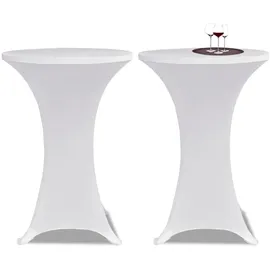 vidaXL Tischhusse Stretch Ø 60 cm Weiß 2er Set