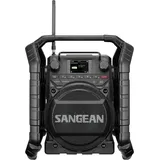 Sangean U-4X Baustellenradio DAB+, UKW Bluetooth®, USB, AUX, NFC wiederaufladbar, wasserdicht, sto�