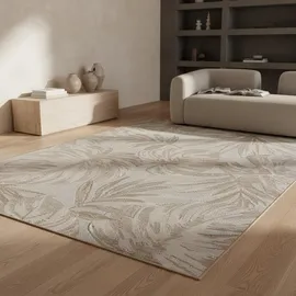 KADIMA DESIGN Teppich Outdoor VENTOUX in Beige, mit Tropen-Motiv, 280 x 370 cm