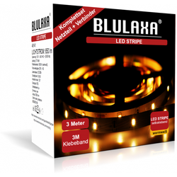 3m LED Strip Set inkl. Netzteil und Verbinder warmweiss