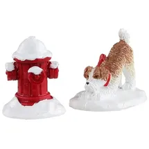 Lemax Snow Hydrant Set von 2 rot/mehrfarbig