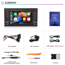 Awesafe 4+64GB Autoradio für Audi A4 S4 RS4 B6 B7 SEAT Exeo mit Wireless Carplay Android Auto 7 Zoll HD Touchscreen GPS Navigation