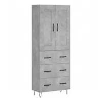 VidaXL Highboard Betongrau 69,5x34x180 cm Holzwerkstoff