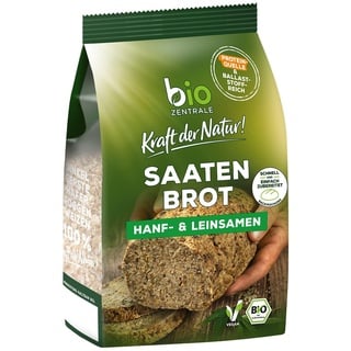 biozentrale Backmischung Saatenbrot Hanf & Leinsamen | 500 g Bio | schnell & einfach zuzubereiten | ballaststoffreich, Proteinquelle | ohne Mehl & ohne Hefe