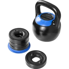 Gorilla Sports Kettlebell verstellbar 16 kg oder 24 kg schwarz / blau