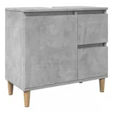 vidaXL Waschbeckenunterschrank Betongrau 65x33x60 cm Holzwerkstoff