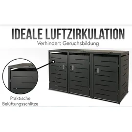 MCW Mülltonnenverkleidung E83 197 x 80 x 116 cm silber