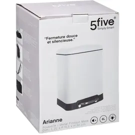 5 five simply smart Abfalleimer 6 l Weiß