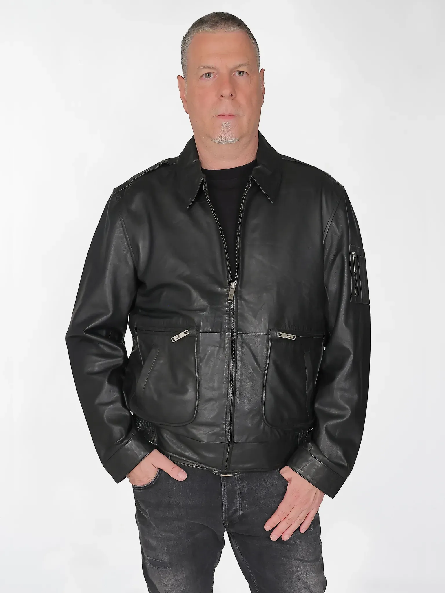 Lederjacke JCC "3102229", Herren, Gr. 62, schwarz, Oberstoff 100% Leder / Innenfutter oben: 100% Polyester / Innenfutter unten: 100% Baumwolle / Ärmelfutter: 100% Polyester, Jacken