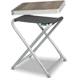 HOMECALL - Campinghocker Klapphocker mit mdf Tisch aus Aluminium Leichter kleiner Aussenstuhl für Camping, Angeln, Picknick, Reisen und Wandern