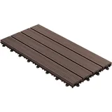 Floordirekt Klickfliesen WPC-Terrassendielen Royal Dunkelbraun 60x30 cm