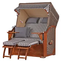 Bene living Strandkorb-Set - 2-Sitzer - Schaalsee Mahagoni -
