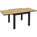 Outsunny Gartentisch Esstisch für 6 Personen Terrassentisch Erweiterbarer Balkontisch bis 70 kg belastbar Aluminium Gelb 81/162 x 80 x 75 cm