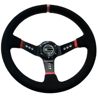 ZHAOYUQI Sportlenkrad Universal Wildleder Leder Racing Lenkrad 350mm 14inch Tiefstimmung Drifting Sport Rallye Lenkräder Holzlenkrad