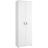 Dmora Mehrzweckschrank Suretta, Multifunktions-Aufbewahrungseinheit, Kleiderschrank mit 2 Türen, 61 x 35 x 190 cm, Weiß