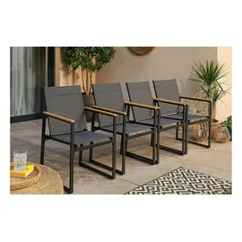 VCM Gartenstuhl Volasi 54 x 65 x 83 cm schwarz 4 St.