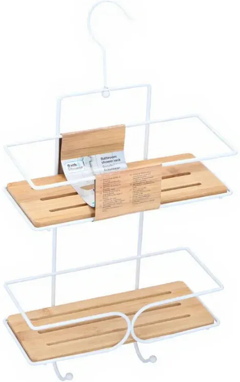 Badezimmerregal 2 Ebenen mit Haken