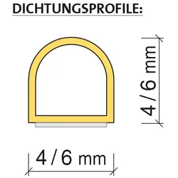 Infraworld Silikon-Profildichtung selbstklebend für Saunen und Infrarotkabinen - Zuschnitt - bitte gewünschte Meteranzahl in Stück bestellen)