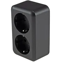 ChiliTec Doppelsteckdose 2-fach Anthrazit 2 St.