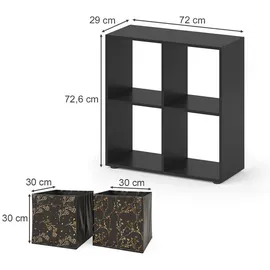 Vicco Raumteiler Tetra 72 x 72 cm Schwarz
