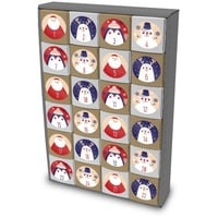 Itenga Adventskalender zum Füllen Würfel 5cm (außen grau) +