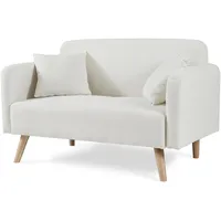 [en.casa] 2-Sitzer Midt 132x70x81 cm Cord Beige [en.casa]