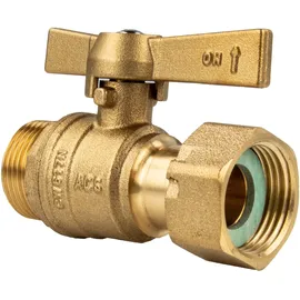 tecuro Wz - Kugelhahn Außengewinde G 1/2 Zoll x Überwurfmutter Rp 3/4 Zoll - gerade Ausführung, Ms-blank