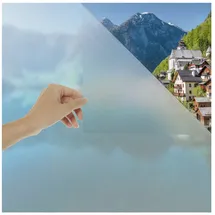 Blumtal Fensterfolie 44,5x200 cm 2er Set Blickdicht & statisch haftend + Rakel - zuschneidbare Sichtschutzfolie Fenster + UV-Schutz Milchglasfolie selbstklebend Fenster - Folie Fenster - Frosted-Look