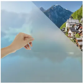 Blumtal Fensterfolie 44,5x200 cm 2er Set Blickdicht & statisch haftend + Rakel - zuschneidbare Sichtschutzfolie Fenster + UV-Schutz Milchglasfolie selbstklebend Fenster - Folie Fenster - Frosted-Look