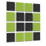 platino24 Akustikplatte 16 Elemente 3D-Set Colore Quadrat 27,5 x 27,5 cm Multicolore grau|grün