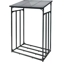 toboli Kaminholzregal Metall 133 x 83 x 185 cm für Outdoor Schwarz