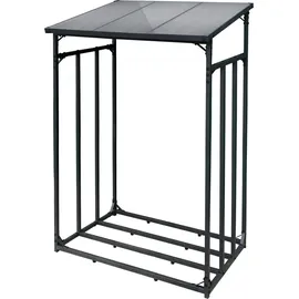 toboli Kaminholzregal Metall 133 x 83 x 185 cm für Outdoor Schwarz