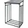 toboli Kaminholzregal Metall 133 x 83 x 185 cm für Outdoor Schwarz