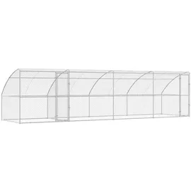 vidaXL Hundekäfig 8 x 2 x 2 m Stahl Silber