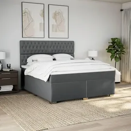 vidaXL Boxspringbett 180 x 200 cm Dunkelgrau