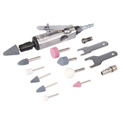 Druckluft Geradschleifer mit Zubehör Set 15-tlg.