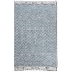 Webteppich Lennos 130 x 190 cm Polyester Blau Türkis